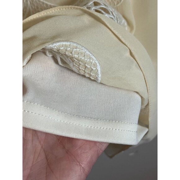 Ark & Co Floral Lace Cutout Dress M Cream Sheath Old Money Retro Classic Chic - Picture 9 of 15